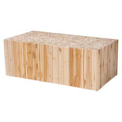Grayson Natural Teak Wood Coffee Table with Repurposed Logs