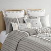 Sapphtopaz Bedding Set Duvet Cover Set Tufted Chenille Cotton with Stripes Printing 3 Piece 1 Cover, 2 Pillow Shams - 3 of 4