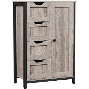 Yaheetech 32.5" Height Wooden Bathroom Floor Cabinet Side Storage Organizer Cabinet, Gray - 1 of 4