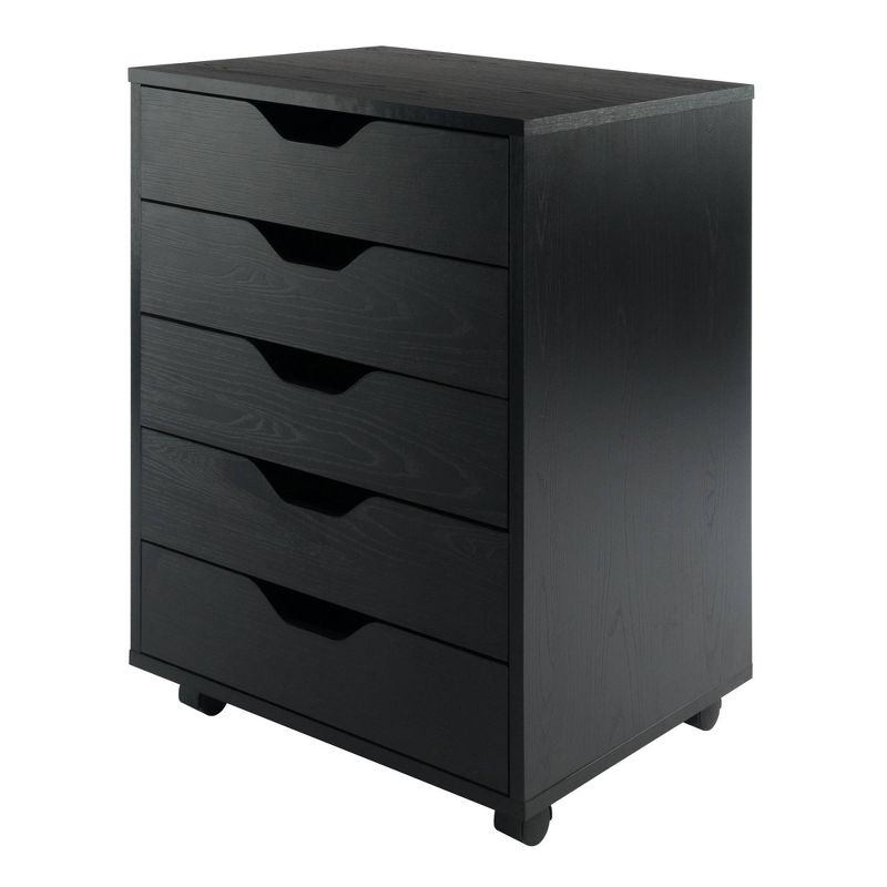 Halifax 5 Drawer Cabinet with Casters Black - Winsome, 1 of 12
