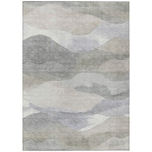 HomeRoots 3' X 5' Beige And Gray Abstract Washable Indoor Outdoor Area Rug - 1 of 4