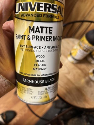 Rust-Oleum Universal Flat Black Spray Paint and Primer In One (NET WT.  12-oz) in the Spray Paint department at