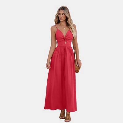 Women's Front Twist & Keyhole Maxi Dress - Cupshe