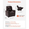 VEVOR Kids Reclining Chair, Toddler Recliner with Cup Holder, 101° to 121° Adjustable Backrest, Easy-to-Clean PU Leather Recliner Couch, Brown - 4 of 4