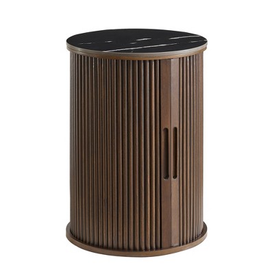 MDF Top Side Table with Metal Base Thick Scratch-Resistant Surface,for Living Room, Bedroom & Patio