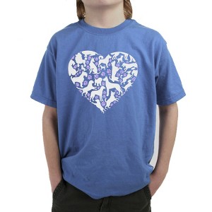 LA Pop Art Dog Heart - Boy's Word Art T-Shirt - 1 of 4