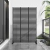 MAYEERTY Room Divider Screen Adams Thin 4-Fold Black Galvanized Sheet 72x47x16in 6-Piece Set - 2 of 4