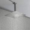 ChicFurnit Showerheads Metal Rainfall Shower Head Settings Diverter High Pressure Showerheads Angle Adjustable for Bathroom, Silver, 16"*16"*3.6" - 3 of 4