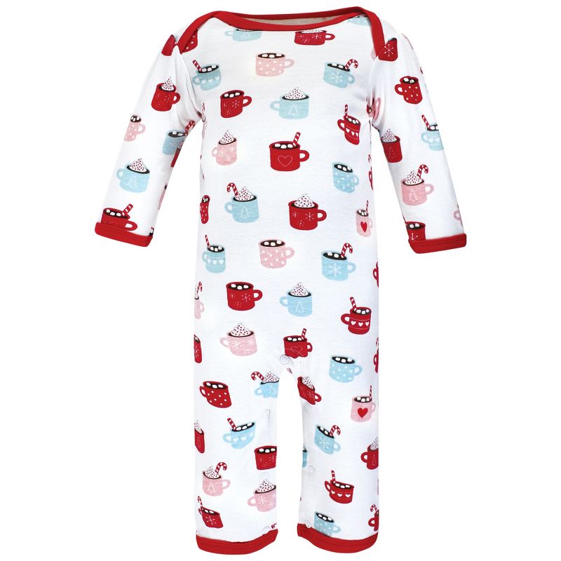 Hudson Baby Infant Girl Cotton Coveralls, Hot Cocoa, 6 of 7