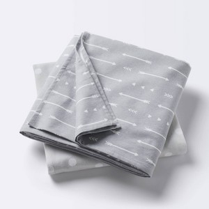 Flannel Swaddle Baby Blankets - Gray Arrows and Dots - 2pk - Cloud Island™ - 1 of 4