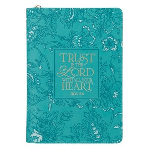 Journal Classic Zip Teal Trust in the Lord Prov. 3:5 - (Leather Bound) - 1 of 1