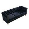 84.65" Chesterfield Velvet Sofa with Gold Trim & HD Foam - 3 of 4