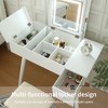 Gulches Vanity Desk Set with LED Lighted Mirror & Power Outlet, Flip Top Makeup Vanity Table with Drawers & Cabinet, for Bedroom, Bathroom, - 3 of 4