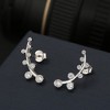 Curved Leaf Stud Wrap Earrings for Women Sterling Silver Cz Ginger Lyne Collection - 2 of 4