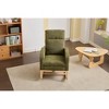 Vynxaria Series Cyan Teddy Polyester Rocking Chair Set of 1 with High Backrest Side Pocket Solid Wood Legs Gentle Glide 300LB Capacity - 4 of 4
