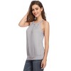 Tank Top for Women Pleated High Neck Halter Tops Casual Sleeveless Shirts Loose Fit - 3 of 4