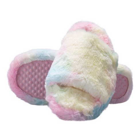 Tie dye fuzzy sales slippers