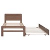 Modern Twin Size Platform Bed Frame With Trundle Solid Wood Slats No Box Spring Needed For Bedroom Guest Room - 3 of 4