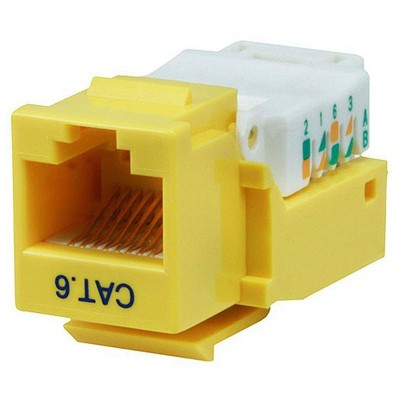 Monoprice Cat6 RJ-45 Toolless Keystone - Yellow | Easy to Use