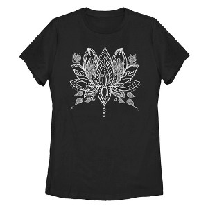 Women's CHIN UP Henna Lotus Flower T-Shirt - 1 of 4