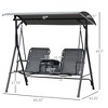 NicBex 2-Seat Outdoor Patio Swing Chair with Pivot Storage Table,Cup Holder and Adjustable Shade for Patio Bedroom Garden - 3 of 4