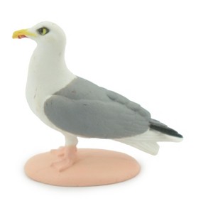Collectible Wildlife Gifts | Seagull, Sea Gulls, Hand Painted, Educational, Rubber Bird, Realistic Figure,  Model,   Gift,      2"        SF12 B31 - 1 of 4