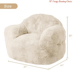 Bean Bag Chair, 51" Comfy Beanbag Chairs for Adults & Kids w/ High-Density Foam Filler, Sofa Chair w/ Armrests, Soft Plush Lounge Floor Chair - 1 of 4