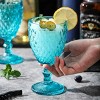 Slickblue Geometric Diamond Highball Glasses - Set of 6, 10 oz, Clear, Blue, Amethyst - 3 of 4