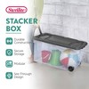 Sterilite 160 Quart Latching Stackable Bedroom Closet Playroom Wheeled Storage Box Container Bin with Gray Lid and Clear Sides - image 2 of 4