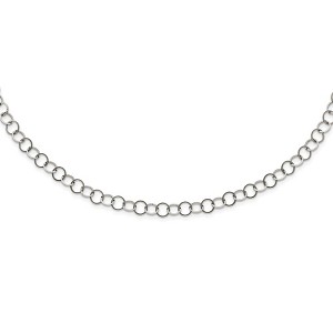Black Bow Jewelry Stainless Steel 6mm Polished Circle Cable Link Chain Necklace - 1 of 4