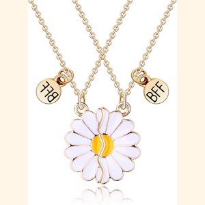 BFF Necklace for 2-Daisy Best Friend Necklace Friendship Necklace Best Friends Forever Necklaces Valentines Day Gifts - 1 of 4