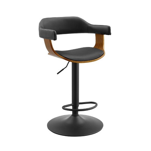 HOMLUX Bentwood Barstool Mid-Century Adjustable Swivel Open Backrest Bar Stool - image 1 of 4