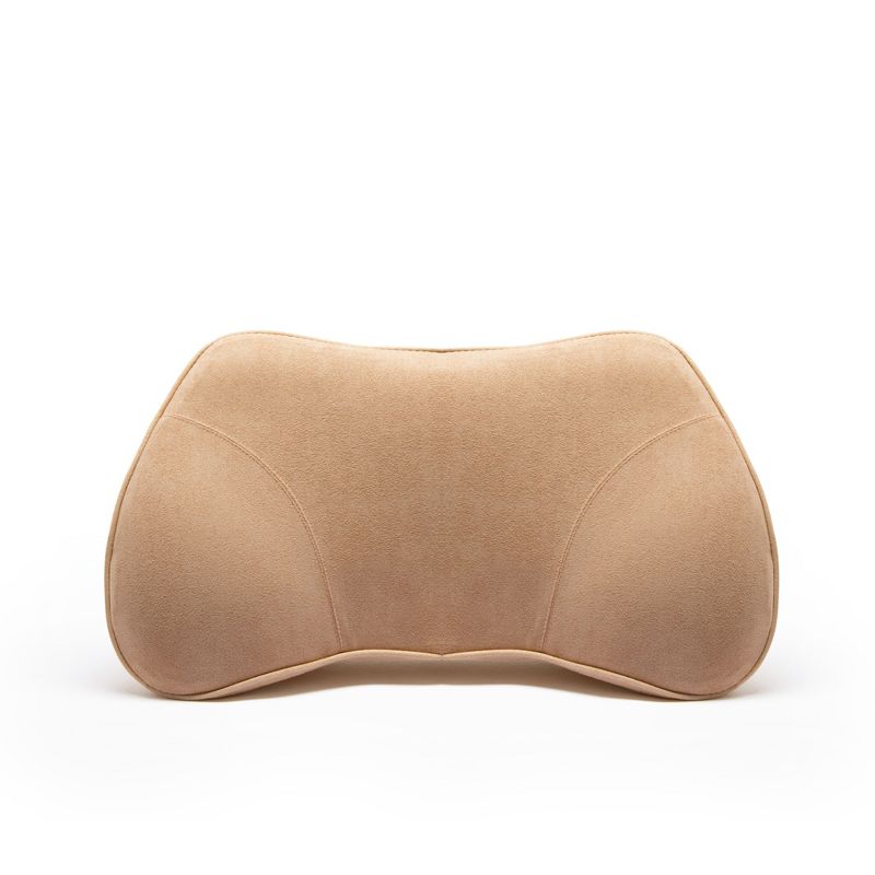WENNEBIRD Model B Lumbar Memory Foam Support Pillow to Improve Posture with Raised Side Butterfly Design, Constance Fabric, and Removable Cover, Beige, 2 of 7