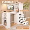 Okak 43.43IN Computer Desk with Ample Storage, Office Desk with 3 Slide Drawers and 4 Storage Shelves, Standing Desk for Living Room, Office - 3 of 4