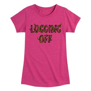 Girls' - Instant Message - Logging Off Fitted Short Sleeve Graphic T-Shirt - 1 of 4
