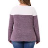 Agnes Orinda Women's Plus Size Color Block Knitted Crew Neck Long Sleeve Casual Pullover Blouse 2025 - 4 of 4