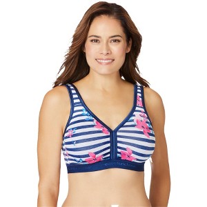 Comfort Choice Women's Plus Size Wireless Back-Close Lounge Bra - 1 of 4