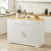 Tramull Farmhouse Kitchen Island with Trash Storage, Modern Design, Spice Rack & Adjustable Shelves - 3 of 4