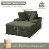 Oversized Chaise Lounge Chair with Storage Ottoman, Upholstered Corduroy Sofa Bed Cloud Couch with 3 Pillows, Single Sleeper Sofa - 2 of 4