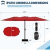 Double-Sided Patio Market Umbrella, 15Ft Large Outdoor Umbrella with Base Included, Double-Topped Outdoor Umbrellas - 3 of 3