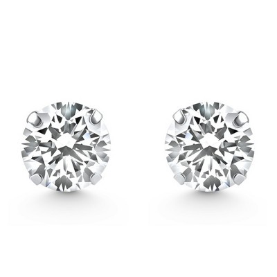 Pompeii3 1/4 Ct TW Small Diamond Studs 14k White Gold Lab Created