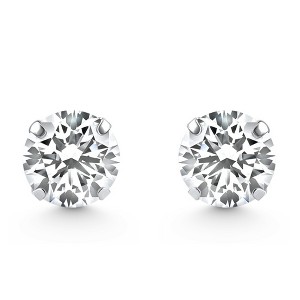 Pompeii3 1/4 Ct TW Small Diamond Studs 14k White Gold Lab Created - 1 of 4