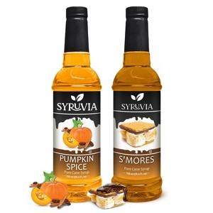 Syruvia Variety Pack - Pumpkin Spice & S'mores Syrup 25.4 Fl oz (2-Pack) - 1 of 4