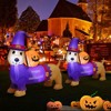 Tangkula 5FT Long Halloween Inflatable Dachshund Dog Blow Up Outdoor Wiener Dog w/Pumpkin & Witch Hat Cute Inflatable Dog Decoration Prop w/LED Lights - 4 of 4