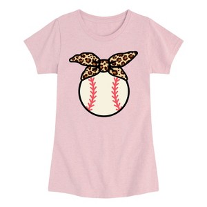 Girls' - Instant Message - Baseball Leopard Bandana Fitted Short Sleeve Graphic T-Shirt - 1 of 4