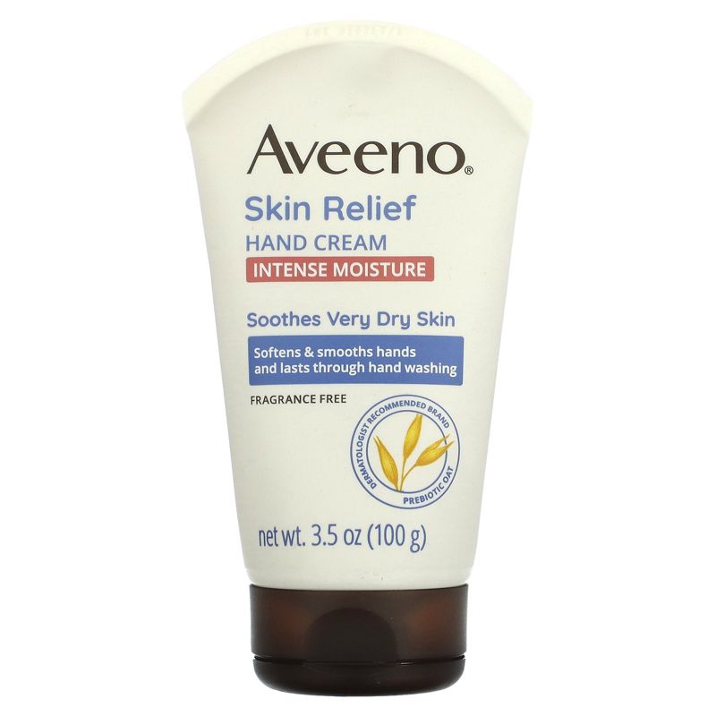 Aveeno Skin Relief Hand Cream, Fragrance Free, 3.5 oz (100 g), 1 of 3