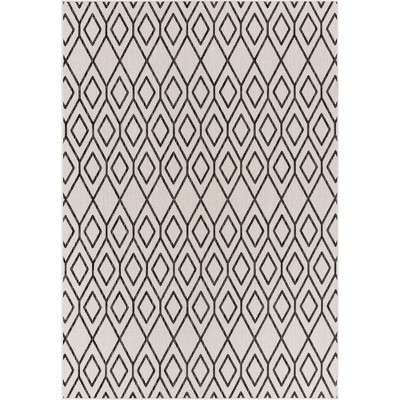 Ivory Geometric Flat Woven 8' x 10' Outdoor Rug