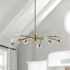 12-Light Starburst Chandelier with Glass Shades, Modern Gold Pendant Light for Living Room - 3 of 4