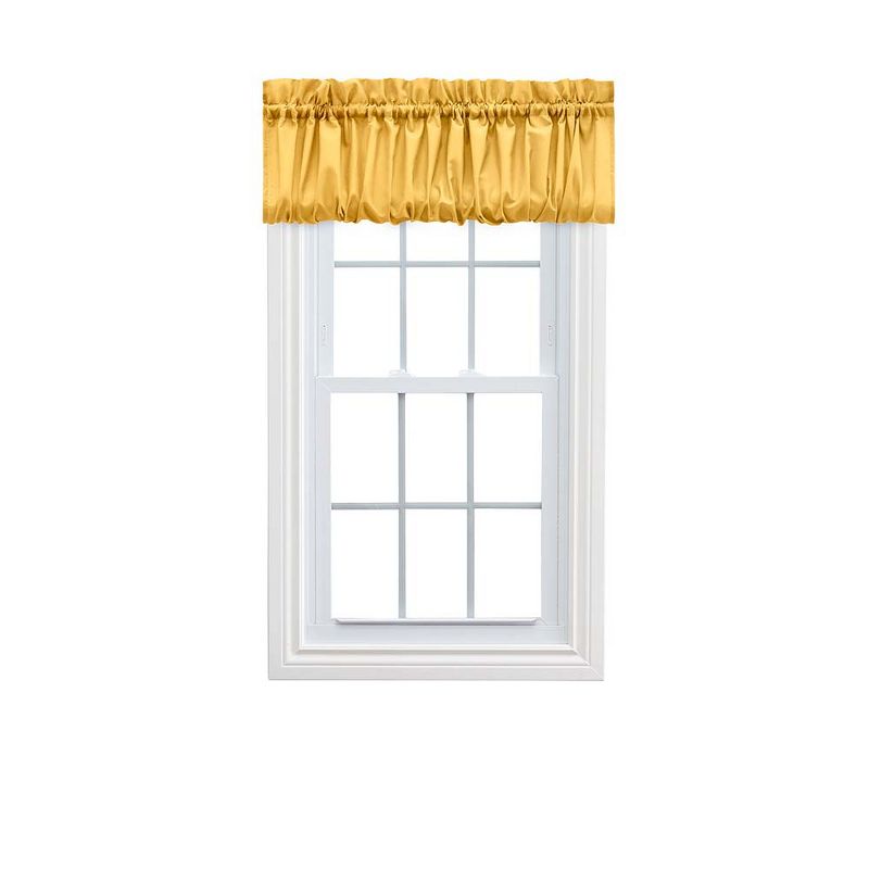 Ellis Stacey 1.5" Rod Pocket High Quality Fabric Solid Color Window Balloon Valance 60"x15" Yellow, 1 of 4
