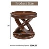 Retro Round End Table Accent Table, Wooden Sofa Side Table with X-Shape Base - ModernLuxe - 3 of 4